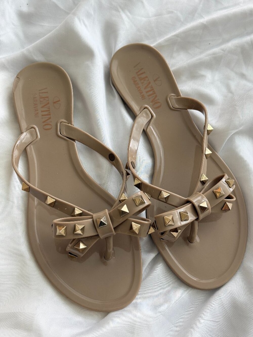 Valentino Women's Tan and Cream Sandals